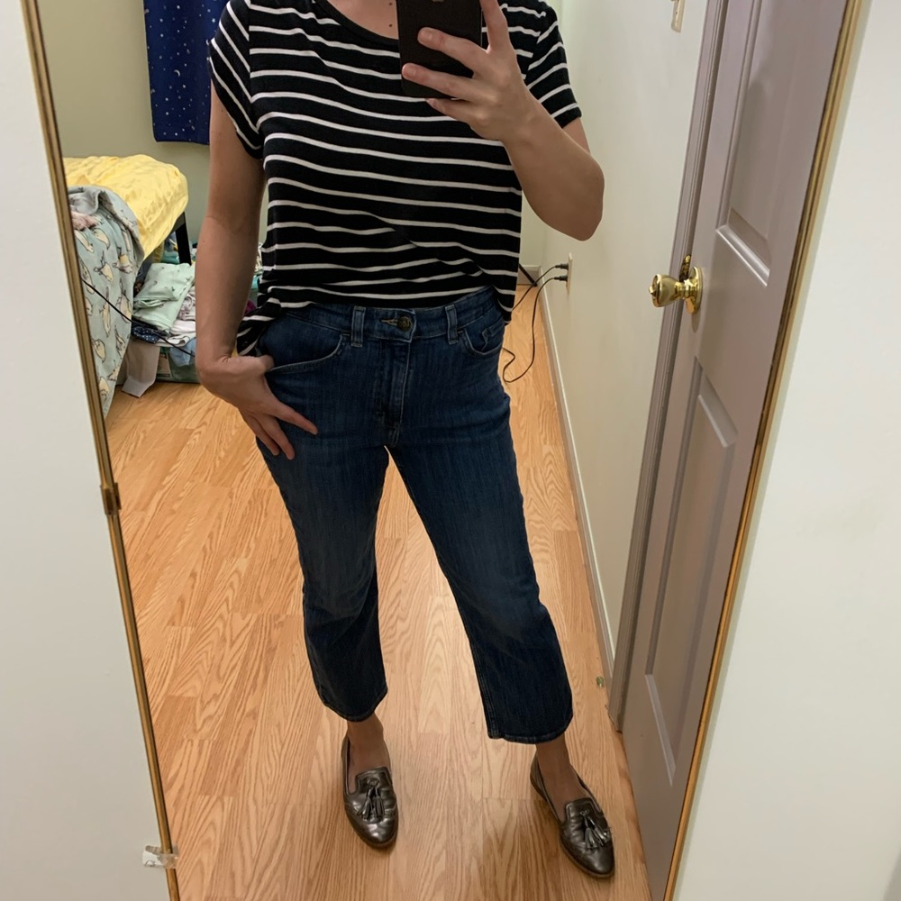 Lee jeans relaxed fit straight leg highrise vintage high waisted crop ankle mom
